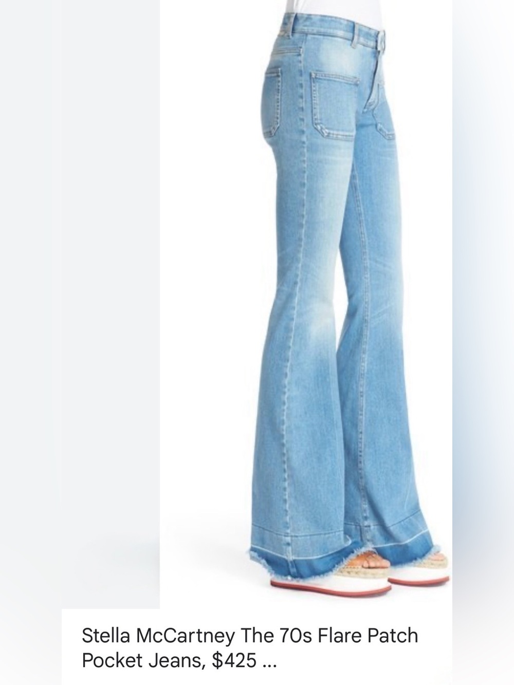Stella McCartney Light Blue High-Rise Flare Jeans